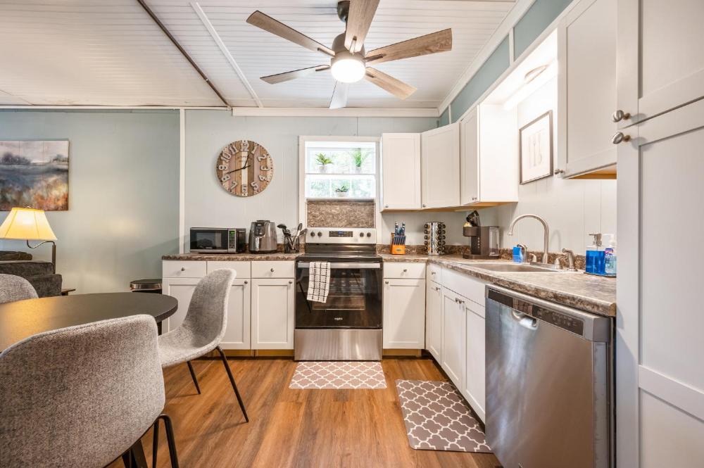 Cabin Style With Patio Seating & Charcoal Grill